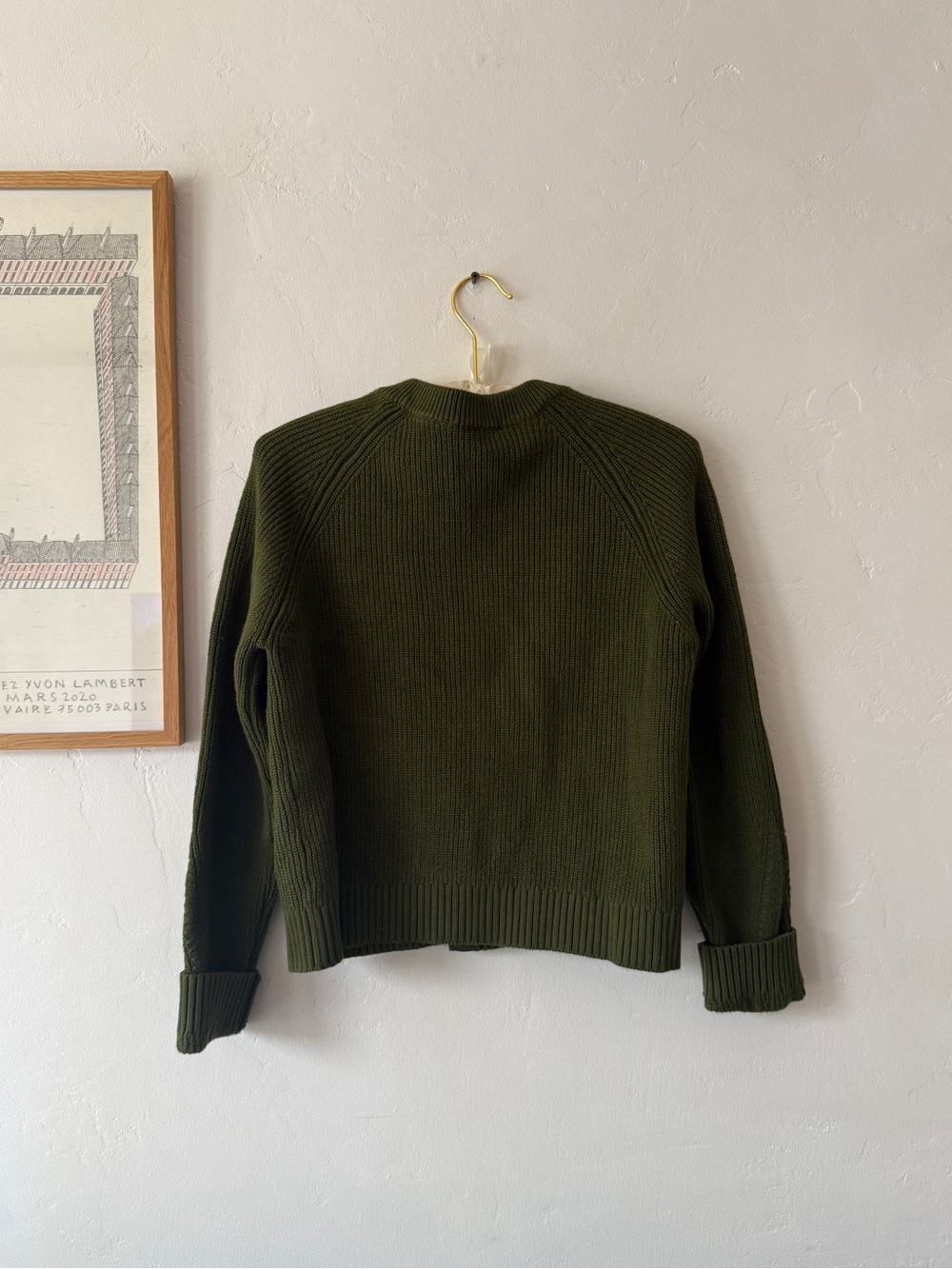 Sezane Olive Green Cardigan (XS) - Picture 3 of 6